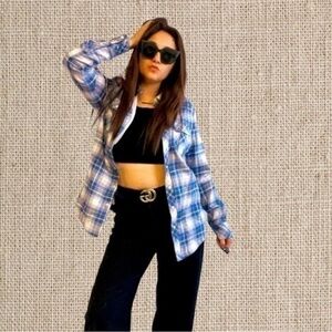 Plaid shirt jacket